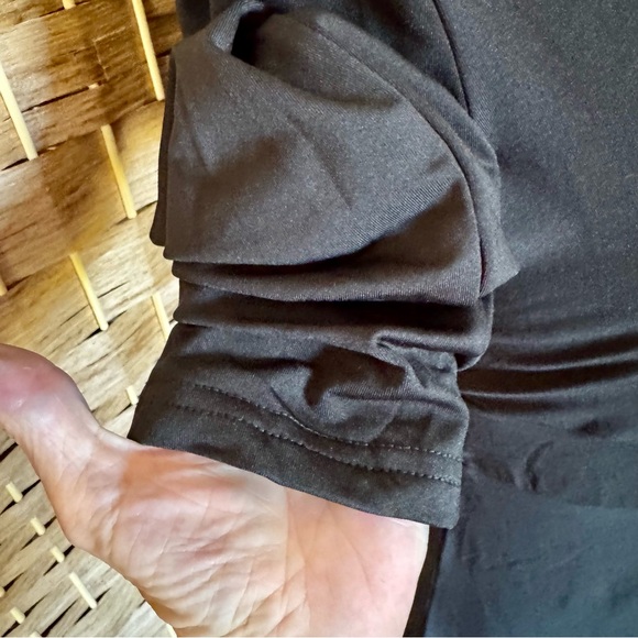 NWT black stretch knit Poseshe maxi dress L - Picture 5 of 13